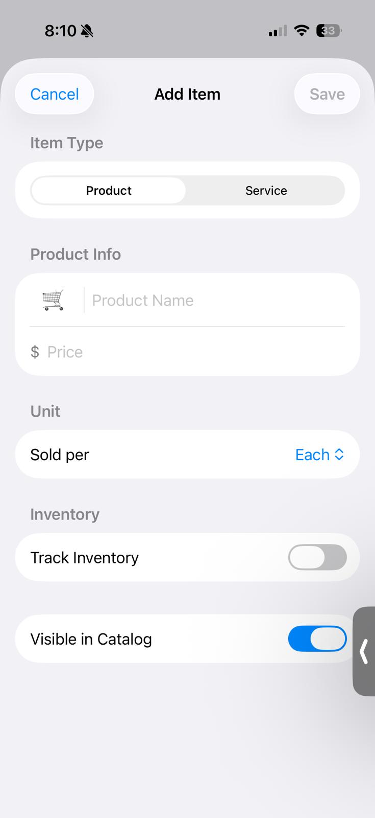 POSUniversal Add Items